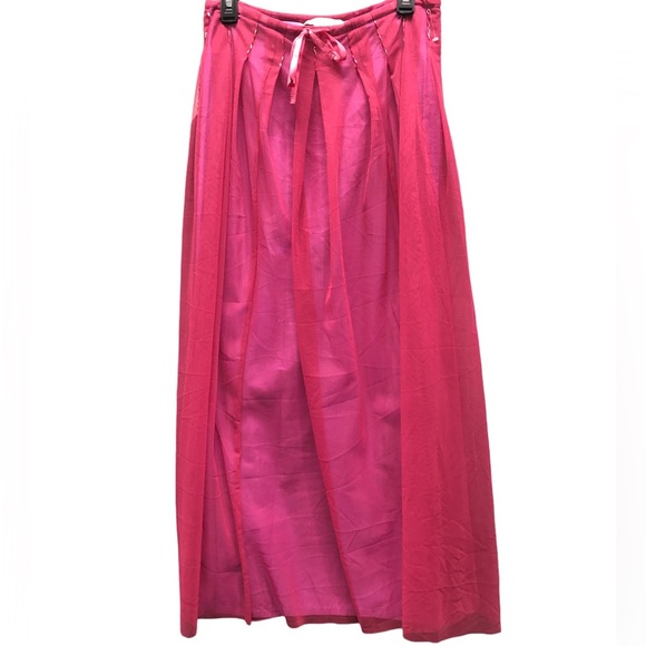 Free People Vintage Full Double Layer Boho Pink Skirt Size Small - Picture 1 of 6